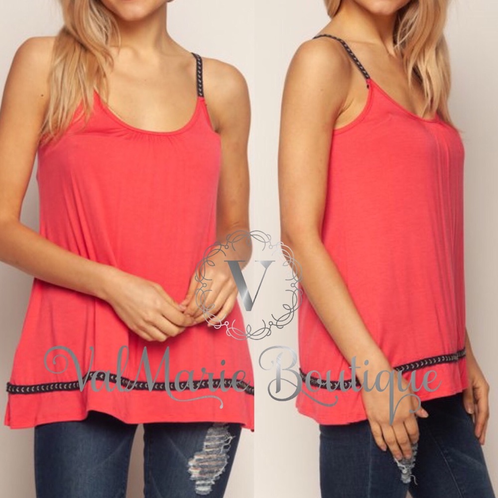 Dark coral sleeveless top - Picture 3 of 3